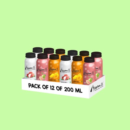 Alpha 8 Mix Assorted Flavors, 200 ml - Pack of 12