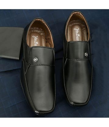 John Karsun Black Mens Slip On Formal Shoes - None