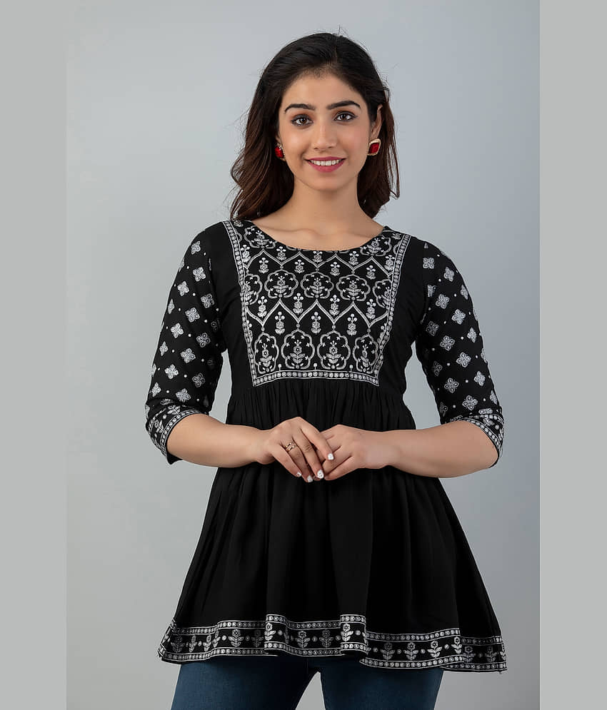 FABRR Women's Rayon Tunic ( Black )