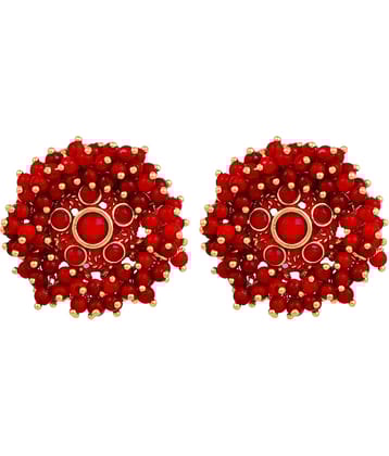 FASHION FRILL - Red Stud Earrings ( Pack of 1 )