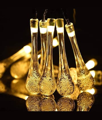 MIRADH 5 M 20 Waterdrop Battery Operated String Lights Yellow