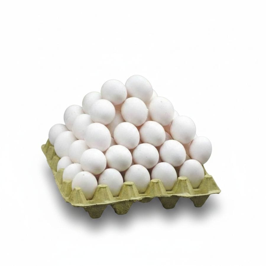White Eggs - 80 kg - 80 individual eggs in a tray