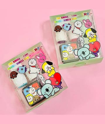 2363 YESKART -3 PC Roller Stamp for Kids Boys & Girls / Handle Wheel Roller Stamp with inkpad Diary DIY Stamp Set Creative for DIY Scrapbooking Card Making Kids Return Gift (PACK OF 2)