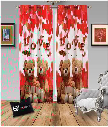 B7 CREATIONS Single Window Semi-Transparent Eyelet Polyester Curtains Multi Color