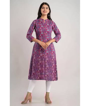 MAUKA - Pink Rayon Women's Front Slit Kurti ( Pack of 1 )