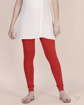 Cotton Churidar Legging - Red Chilli-S / Red Chilli