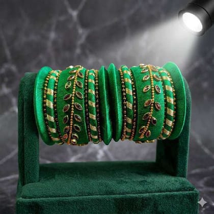 Premium Green Thread Bangle Set Comfortable