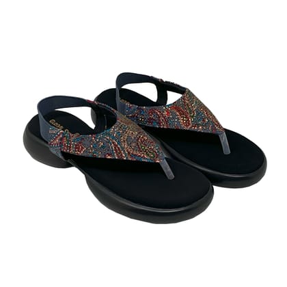 PaisleyFlex Ethnic Sandals-Gray / 36