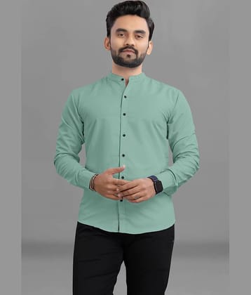Ethnic Trendz Cotton Blend Regular Fit Solids Full Sleeves Men's Casual Shirt - Lime Green ( Pack of 1 )