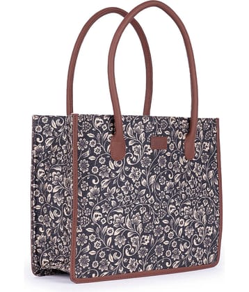 Zouk Tote Bag Jute Set of 1 ( Black )