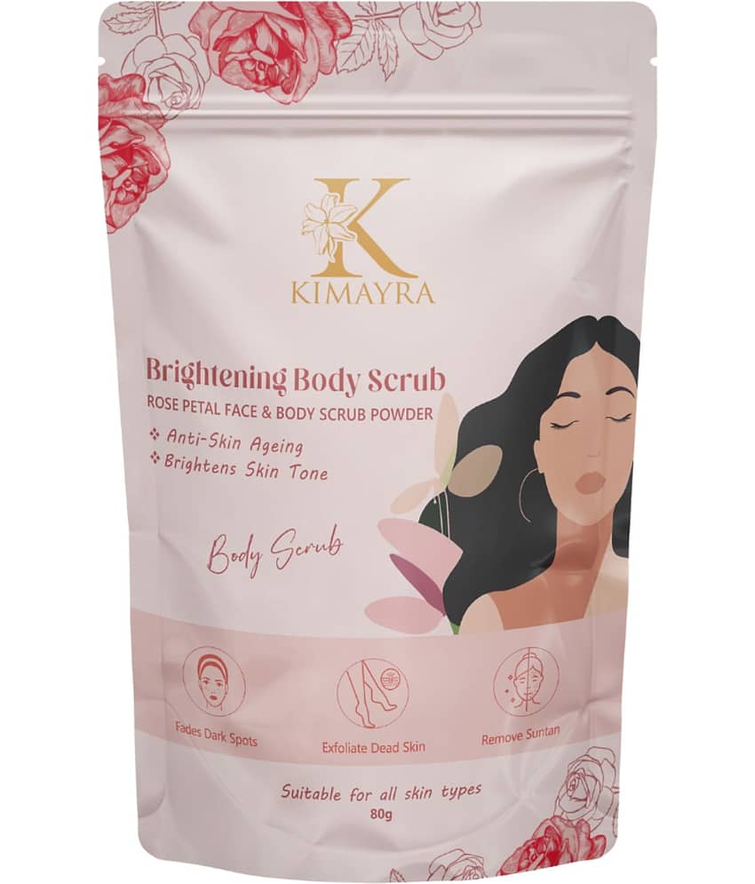 Kimayra Rose Petal Face & Body Scrub Powder/Bathing Scrub Powder for Brightening Skin