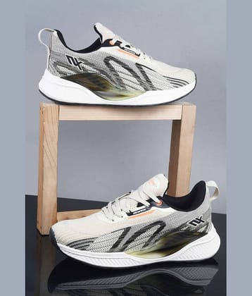 Lakhani Aashirwad L-Max-02_Cream-Black Off White Men's Sports Running Shoes
