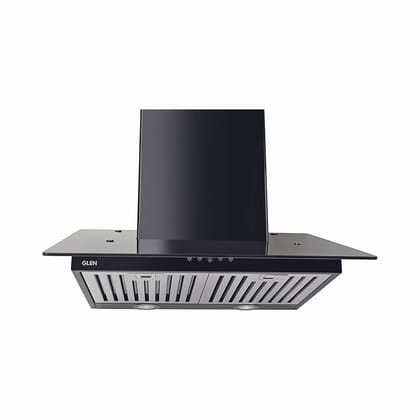 Designer Kitchen Chimney Black Glass Baffle filters Motor 60cm 1250 m3/h -Black (6077)