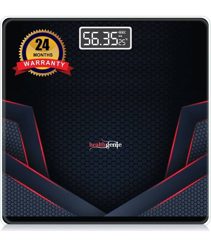 Healthgenie Digital Thick Tempered Glass LCD Display With 2 Years(Sporty Red)Weighing Capacity-180Kg