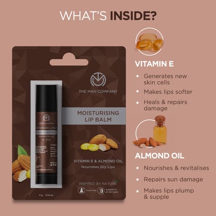 Moisturising Lip Balm | Vitamin E & Almond Oil Moisturising Lip Balm | Vitamin E & Almond Oil - Pack of 2