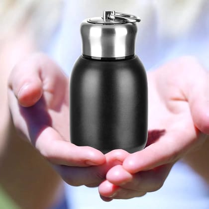 Mini Stainless Steel Water Bottle - 300ML Vacuum Insulated Leak Proof Tumbler Cup (Black)  by Ruhi Import Store