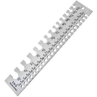 Scorpion Stainless Steel Wire Thickness Gauge Marked with MM and SWG Craft Bead Tool Hole Gauge