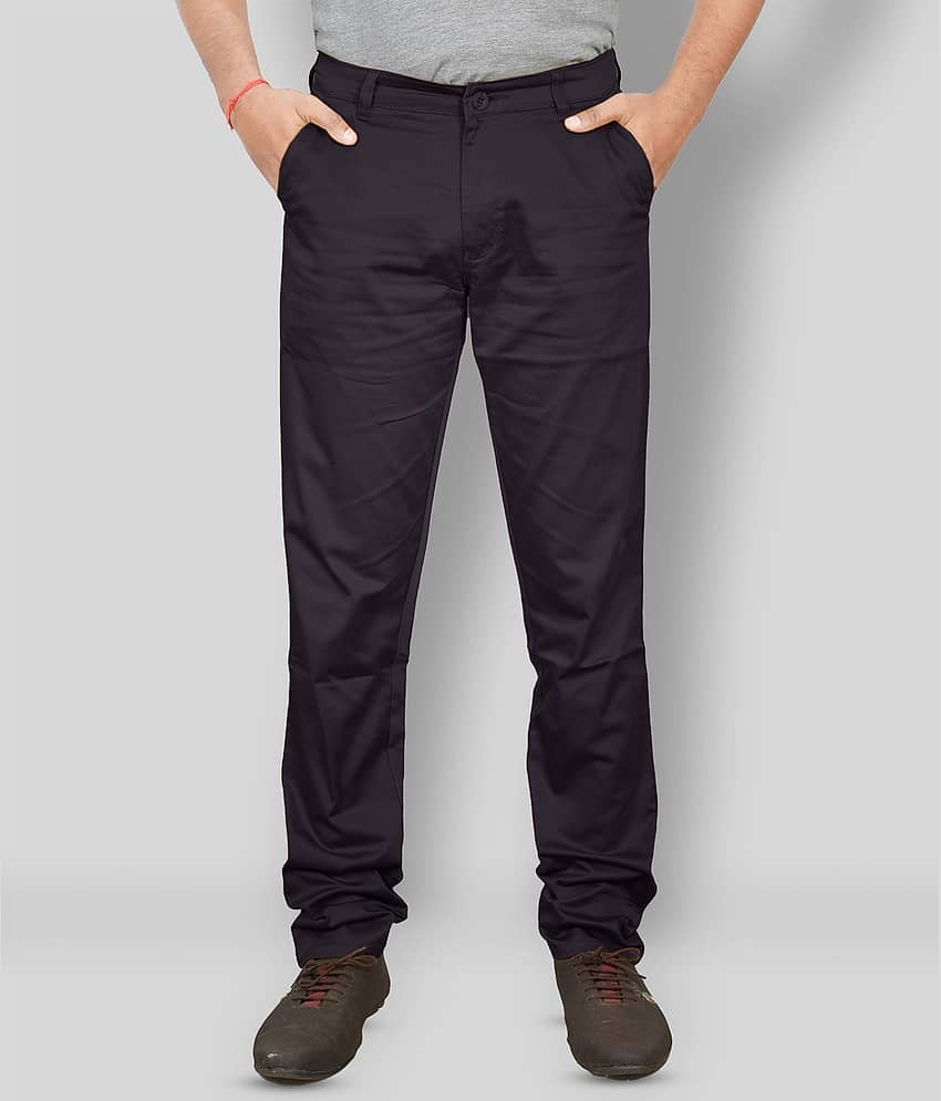 plounge - Black Cotton Blend Regular Fit Men's Formal Pants (Pack of 1)