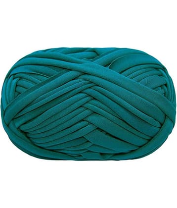 PRANSUNITA T-Shirt Yarn Carpet, Knitting Yarn for Hand DIY Bag Blanket Cushion Crocheting Projects TSH New 100 GMS (Turquoise)