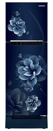 Samsung 236L 2 Star Inverter Frost-Free Double Door Refrigerator Appliance (RT28C3122CU/HL,Camellia Blue), Base Stand Drawer 2023 Model