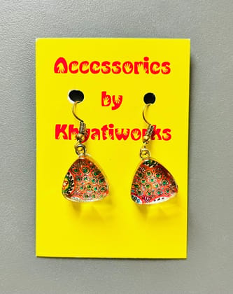 My-Peacock small triangle earrings glass Earrings