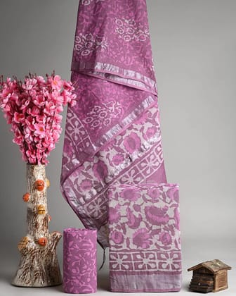 Linen Cotton Suits  Bagru Hand Block Printed Linen Suits With Zari BorderSize:-Top & Dupatta:- Linen Cotton  (2.50+2.50) mtrsBottom :-Cotton 2.50 mtrs