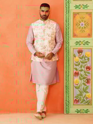 Multi Colour Resham Work Bundi Kurta Set-XS/36 / Churidaar Set