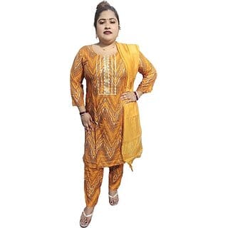 Women Viscose Rayon Kurta Pant Dupatta Set Women Viscose Rayon Kurta Pant Dupatta Set