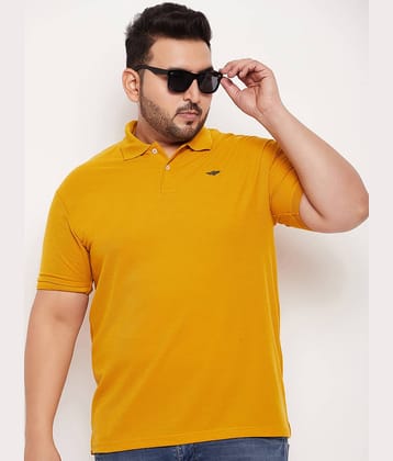 GET GOLF Pack of 1 Cotton Blend Regular Fit Solid Half Sleeves Men's Polo T Shirt ( Mustard )