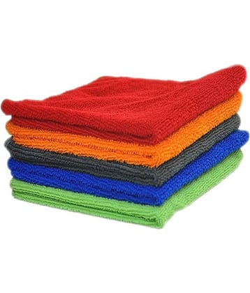 INGENS Microfiber Cleaning Cloths,40x40cms 250GSM Multicolor! Highly Absorbent, Lint and Streak Free, Multi -Purpose Wash Cloth for Kitchen, Car, Window, Stainless Steel, Silverware.(Pack of 5)…