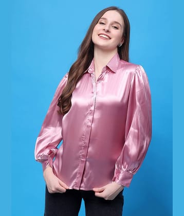 FASHJONS 360 Women Solid Satin Shirt ( Pink )