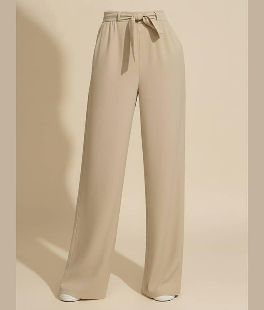 DTR FASHION Women Cotton Blend Casual Trousers ( Beige )