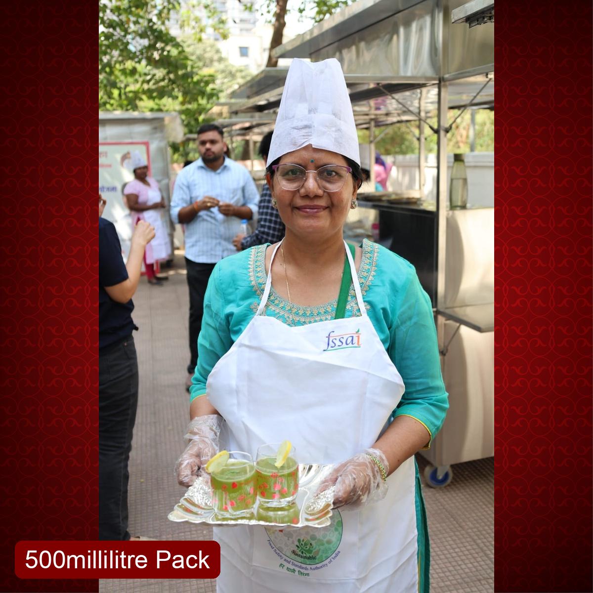 Aaswad Caterers Pudina Sarbat (500ml Bottle) | Instant Summer Drink