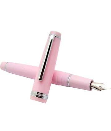 Srpc Jinhao 82 Pink Resin Acrylic Fountain Pen Fine Nib Chrome Trims