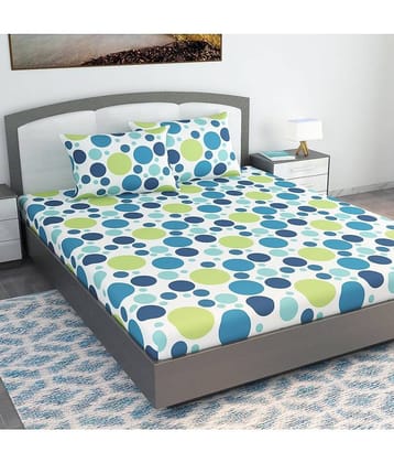 DIVINE CASA Cotton King Bedsheet ( Blue )
