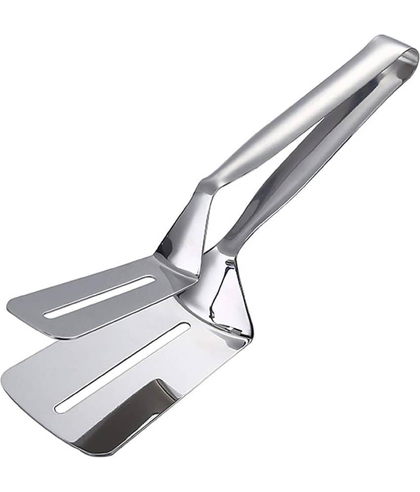 ATIPRIYA Silver Stainless Steel Cooking Tool Frying Turner Double Sided Spatula ( Set of 1 )