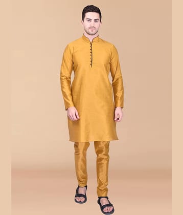PRINTCULTR Sky Blue Silk Regular Fit Men's Kurta Pyjama Set ( Pack of 1 )