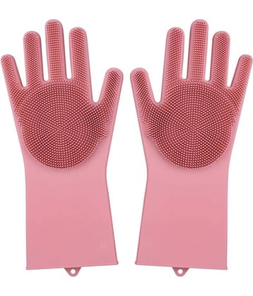 NIRVA ENTERPRISE Polyester Medium Cleaning Glove SILICON HANDGLOVE