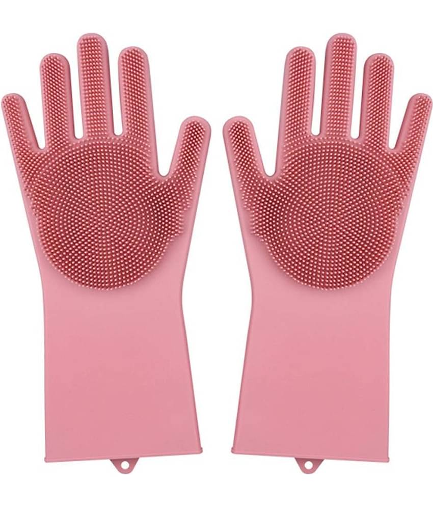 NIRVA ENTERPRISE Polyester Medium Cleaning Glove SILICON HANDGLOVE