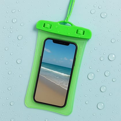 Waterproof Mobile Phone Cover Pouch for All Mobiles, Touch Sensitive, Universal Size, for Rain Protection Cellphone Dry Bag Compatible for All Smartphones up to 7 inches (White)