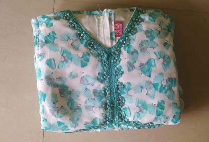 SSR SAREES FANCY KIDS WEARWhite and green fancy frock