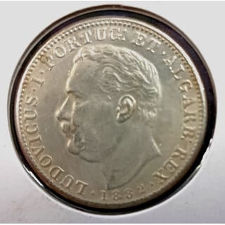PORTUGAL PORTUGUESE INDIA UMA RUPIA1882 Silver Coin