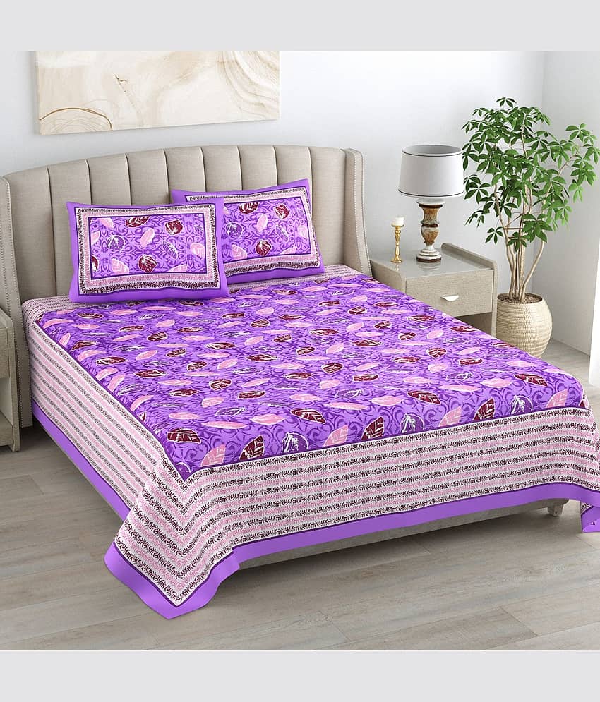 Bombay Spreads Cotton King Size Bedsheet ( Purple )