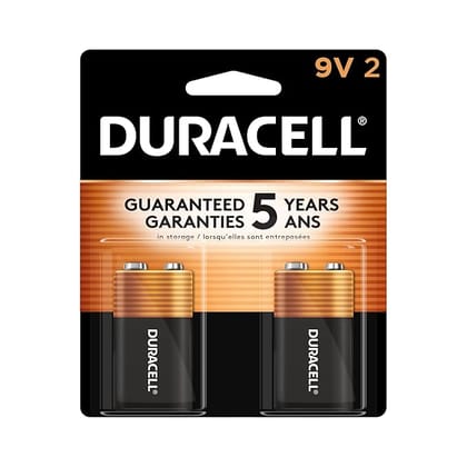 Duracell Coppertop Battery - 9 Volt, 2-Pk., Model# MN1604B2Z