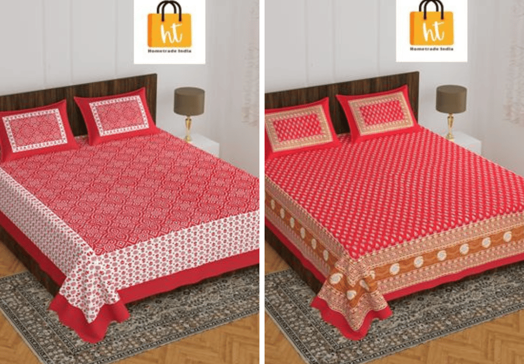 2201-Hometrade India- Standard Double Size (90*100 in )-Combo Double Bedsheet