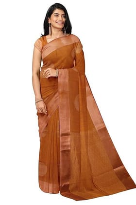 Women's Silk Cotton Saree with Contrast Rich Pallu