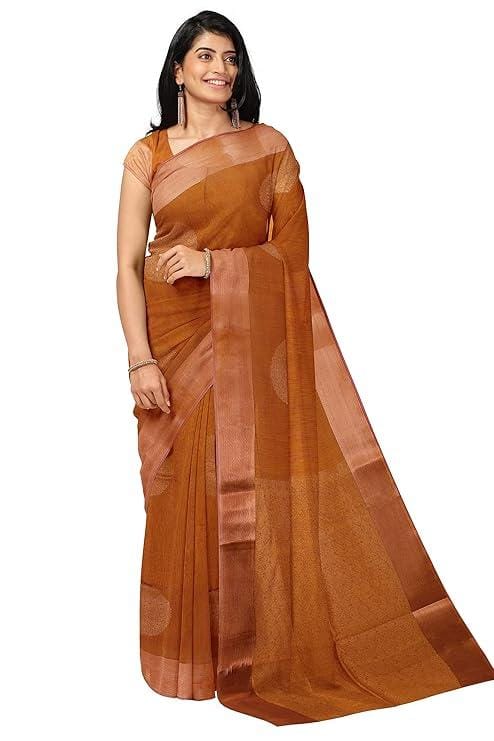 Women's Silk Cotton Saree with Contrast Rich Pallu