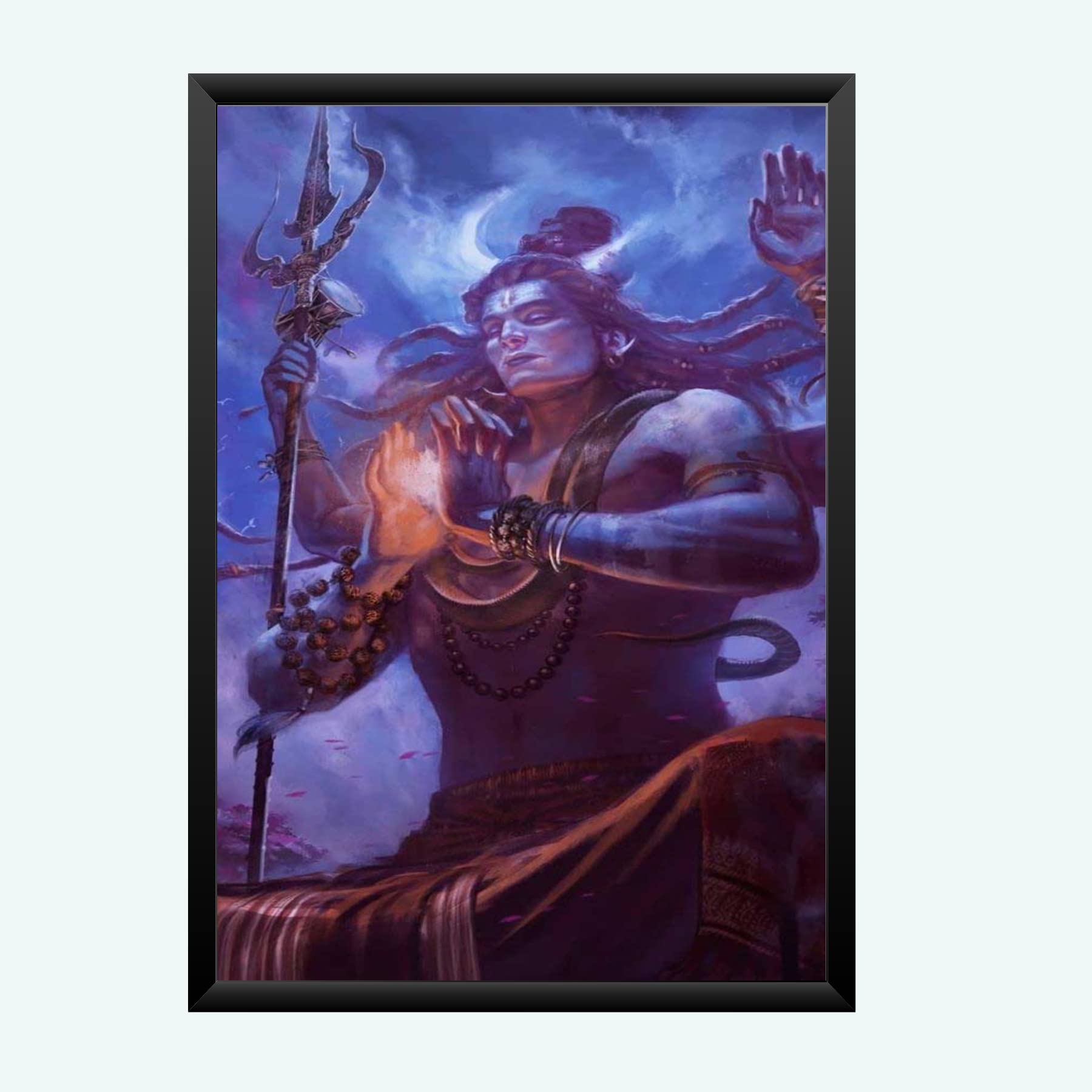 NOKKES Bhagwan Shiv Ji Wall Photo Frame For Puja And Wall Decoration Wall Photo Frame Size 8X12 Inch8