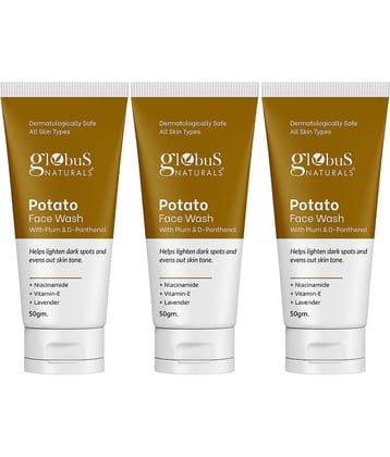 Globus Naturals Potato Face Wash,Tan Removal Oil Control,For All Skin Type,50Gm (Pack of 3)