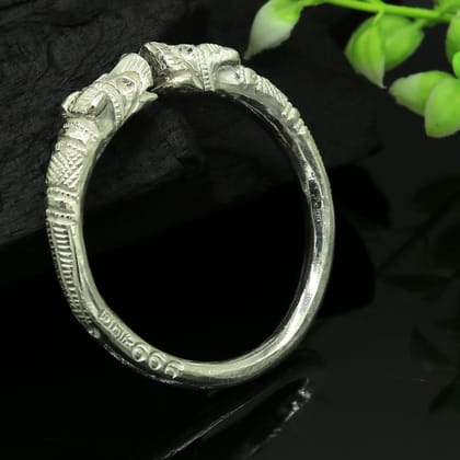 Vintage design handmade 999 fine silver baby bangle kada solid customized tribal design bangle adjustable unisex kids kada nbbk96